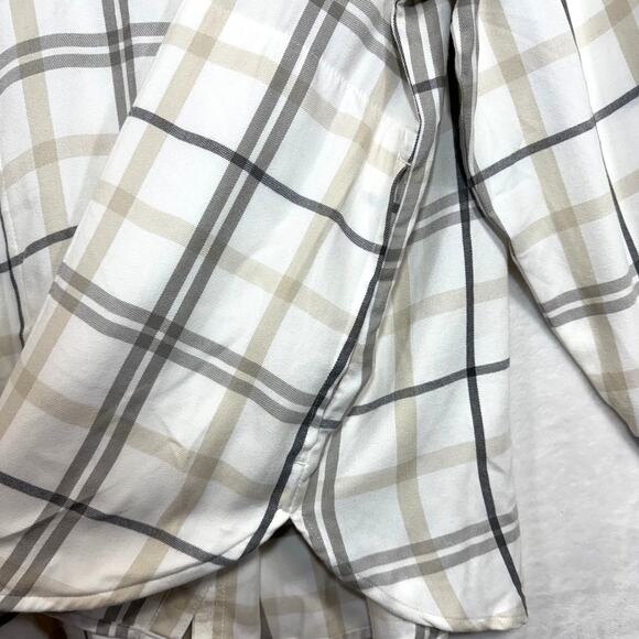 NEW Jach's Girlfriend 3XL Plus Soft Flannel Shirt Checkered Gray Pockets Comfy - Picture 5 of 12